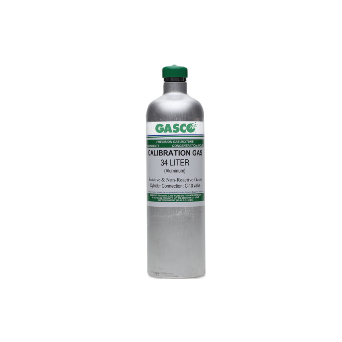 Gasco Carbon Monoxide Calibration Gas with Nitrogen Balance 34L
